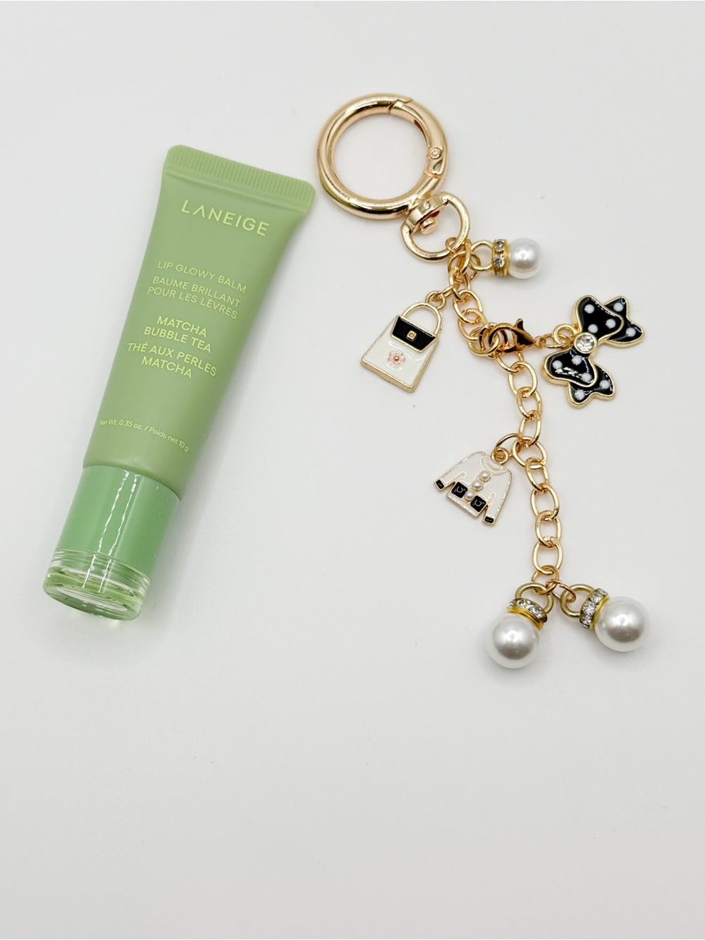 Laneige Matcha Bubble Tea Lip Balm + Polished & Pearled Charm Gift Set